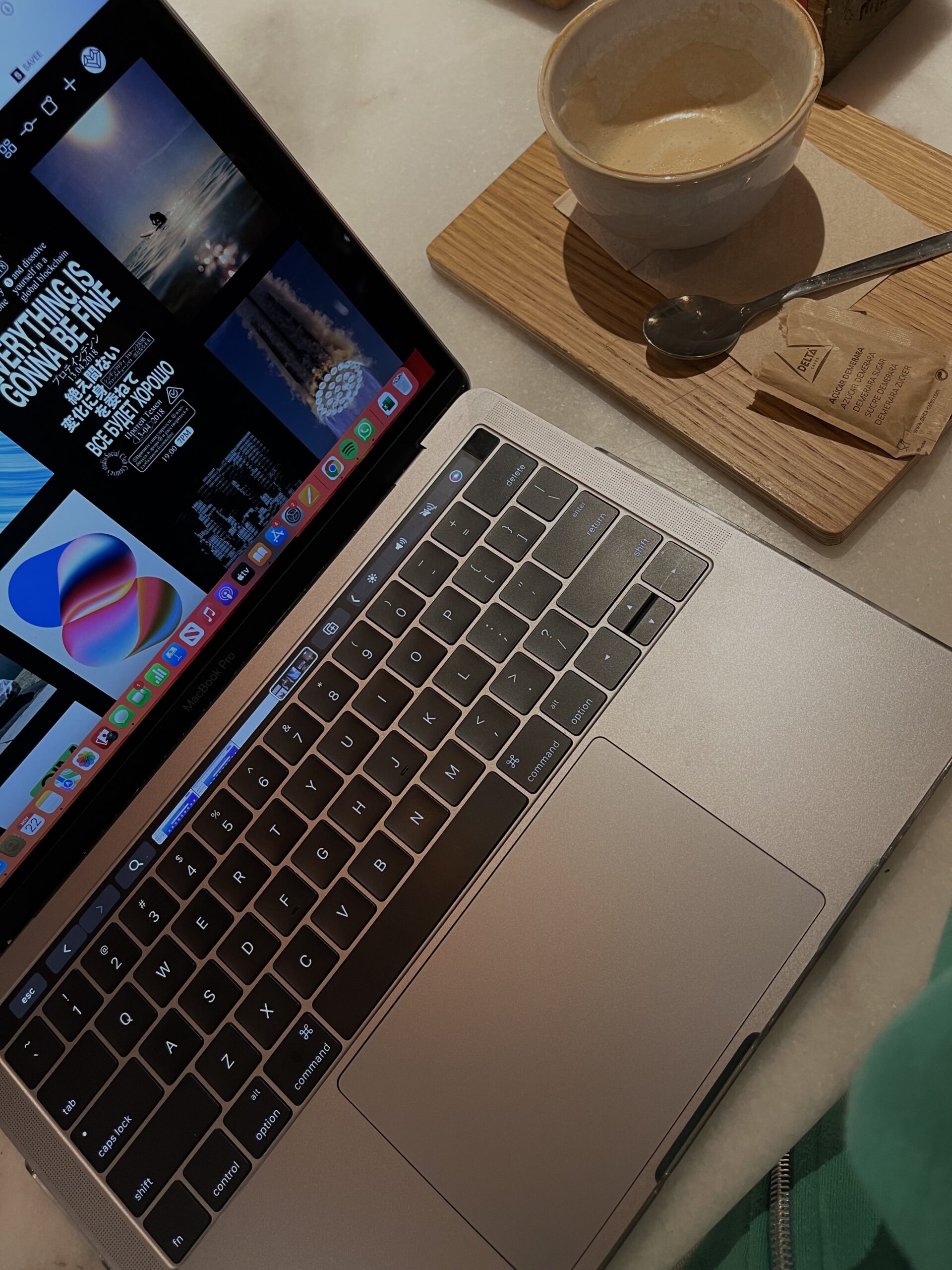 Laptop with brand design mood board
